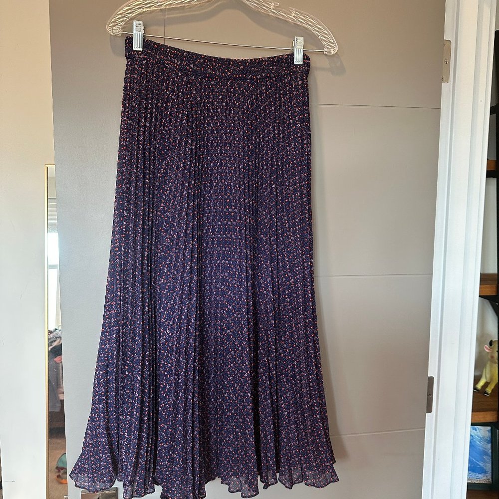Like New: & Other Stories Pleated Midi Skirt in pretty blue print